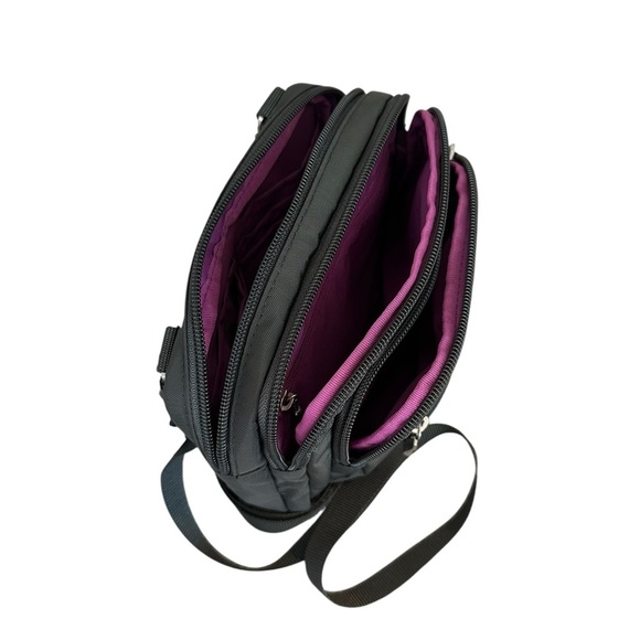 Baggallini Gray Convertible Triple Zip Crossbody - Picture 3 of 12